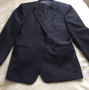 Petrocelli Men's Wool Navy Pin Stripe  Suit Jacket 43 Regular